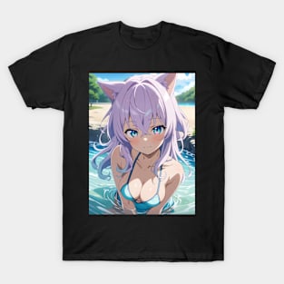 Anime Girl Beach Day T-Shirt